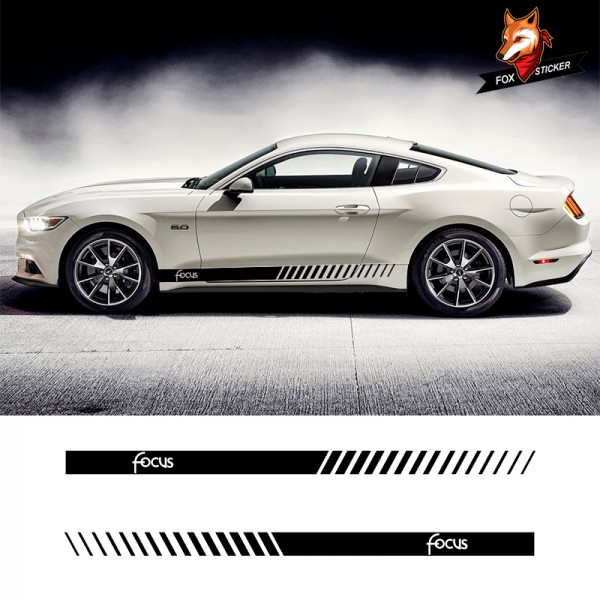 Vehicle Auto Decals Stripe Wraps Body Graphics Vinyl Car Styling Side Stripes Skirt Sticker For Ford Sticker